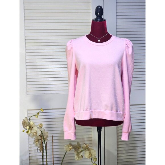 Lilly Pulitzer Women's Soft Pink  Jansen Embellished Pearl Sweatshirt Sz L 2753 - Picture 1 of 13